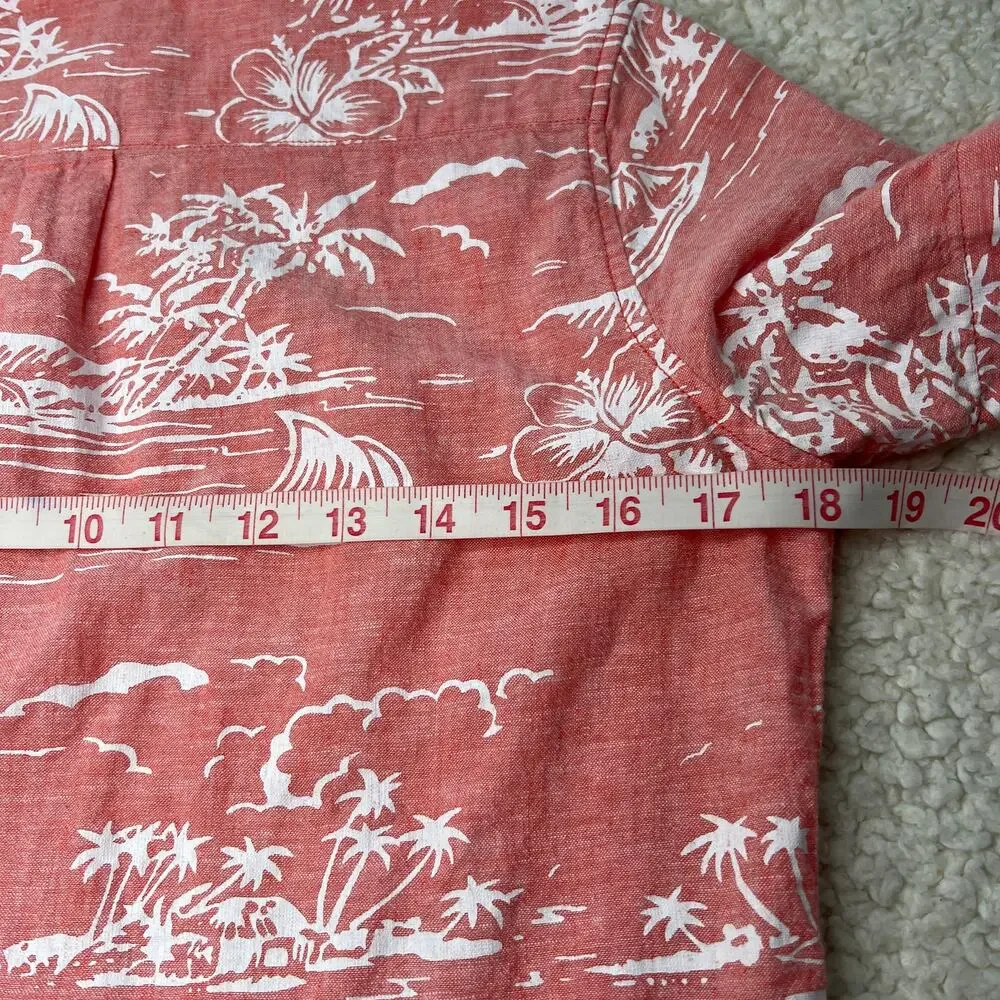 Gap Kids Sherbert Orange Linen Blend Button Up Large